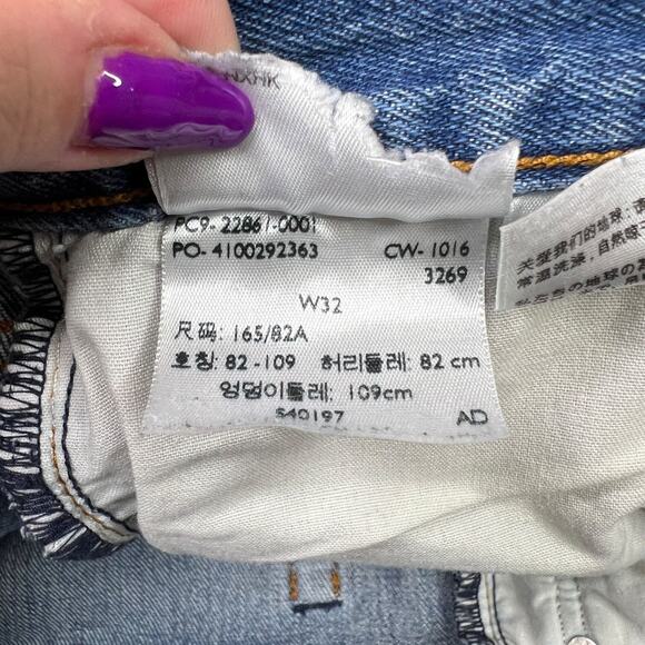 Levi’s High Rise Wedgie Fit Skinny Jeans Frayed Hem White Oak Cone Denim 32 - Picture 8 of 8